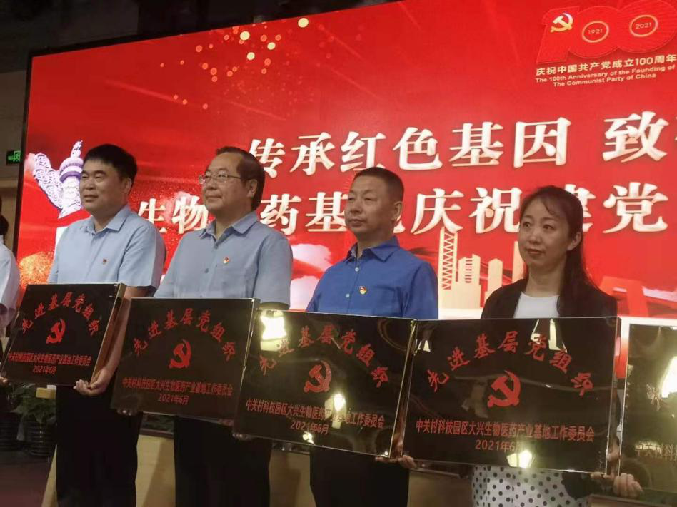 太阳成集团tyc9728美科党支部和党支部书记受到大兴区生物医药基地工委表彰
